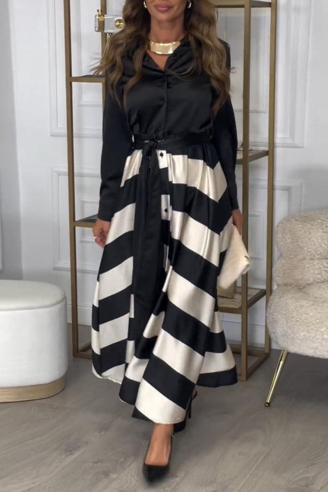 Emily | Elegant Striped Dress