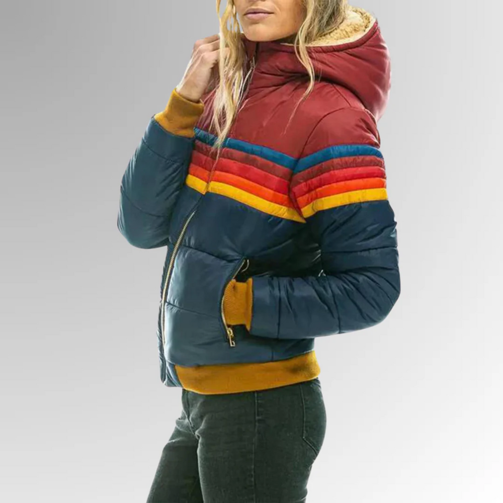 Scarlett™ | Retro Striped Puffer Jacket