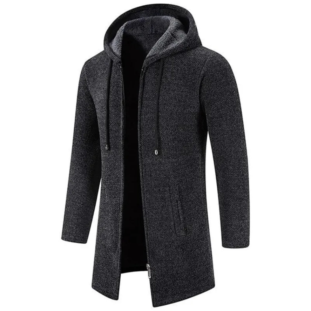 Nathan™ | Fleece Padded Zipper Hooded Cardigan