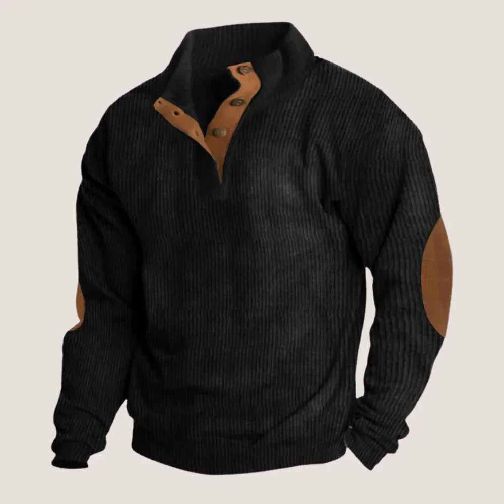 Ethan™ - Ribbed Sweater with Buttons