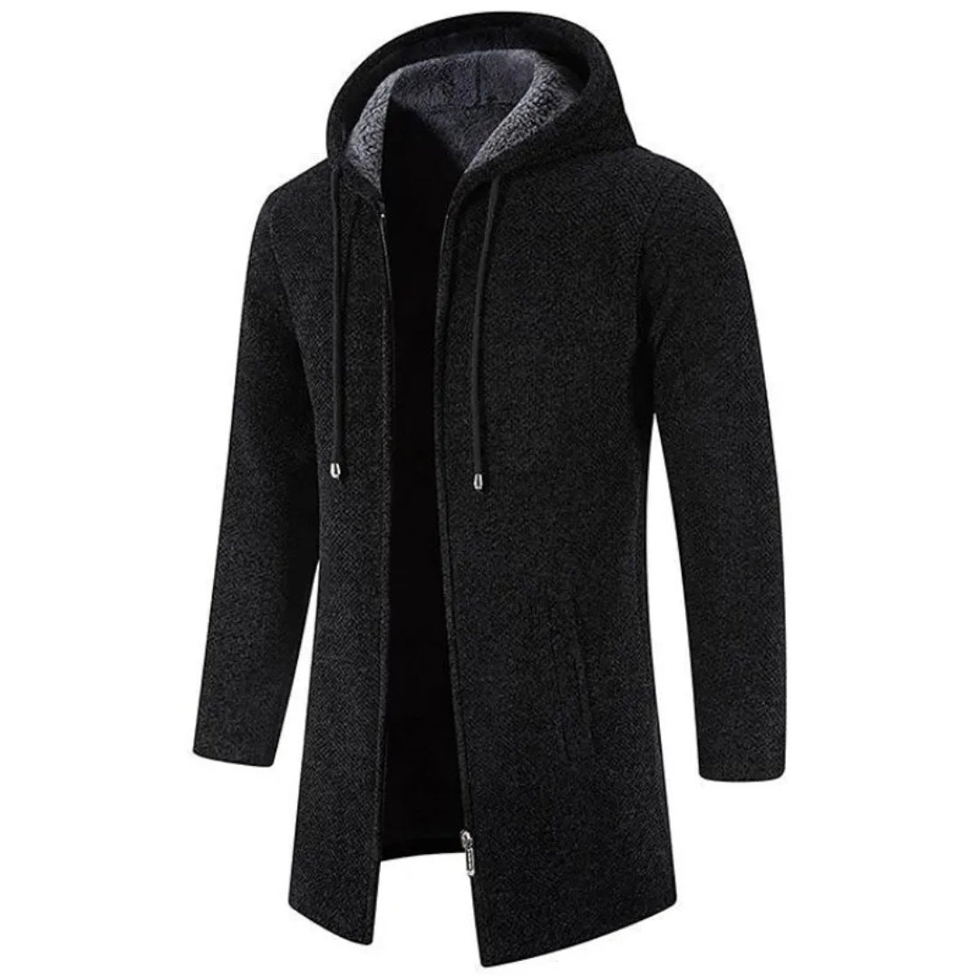 Nathan™ | Fleece Padded Zipper Hooded Cardigan