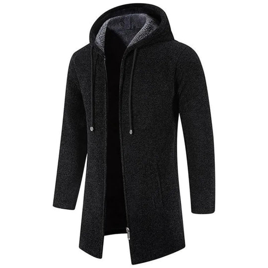 Nathan™ | Fleece Padded Zipper Hooded Cardigan