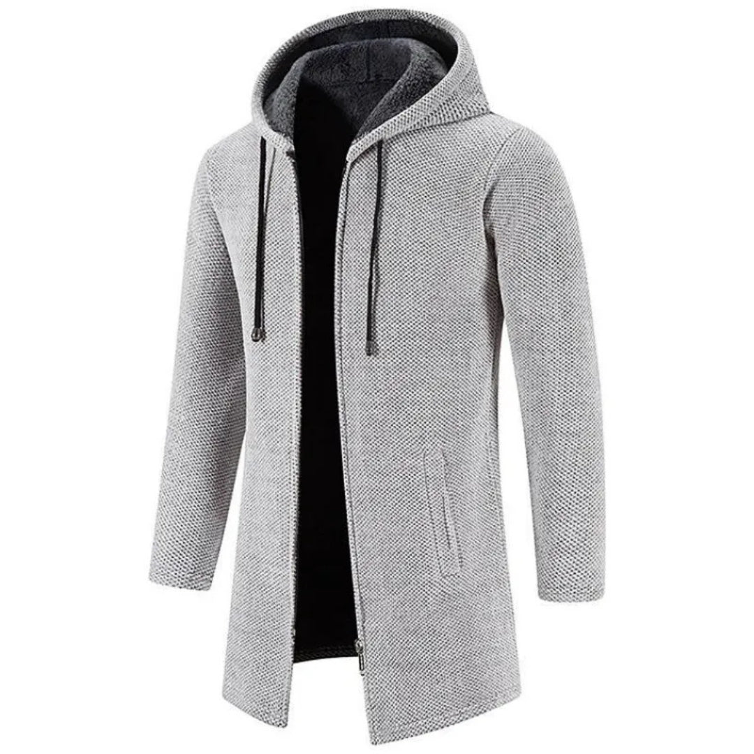 Nathan™ | Fleece Padded Zipper Hooded Cardigan