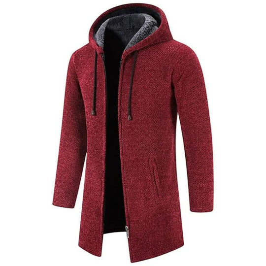 Nathan™ | Fleece Padded Zipper Hooded Cardigan