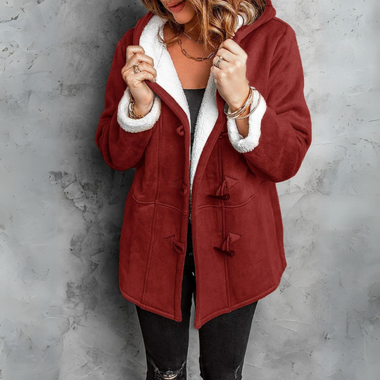 Isabel™ | Plush Hooded Toggle Coat