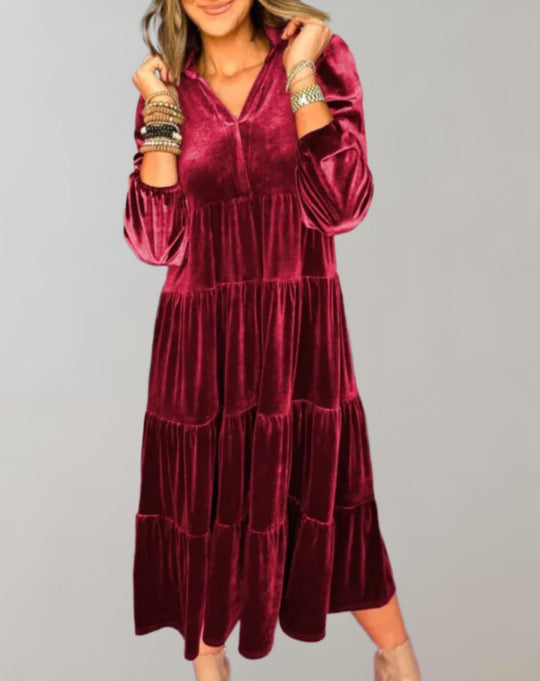 Lucy - Loose-Fitting Velvet Dress