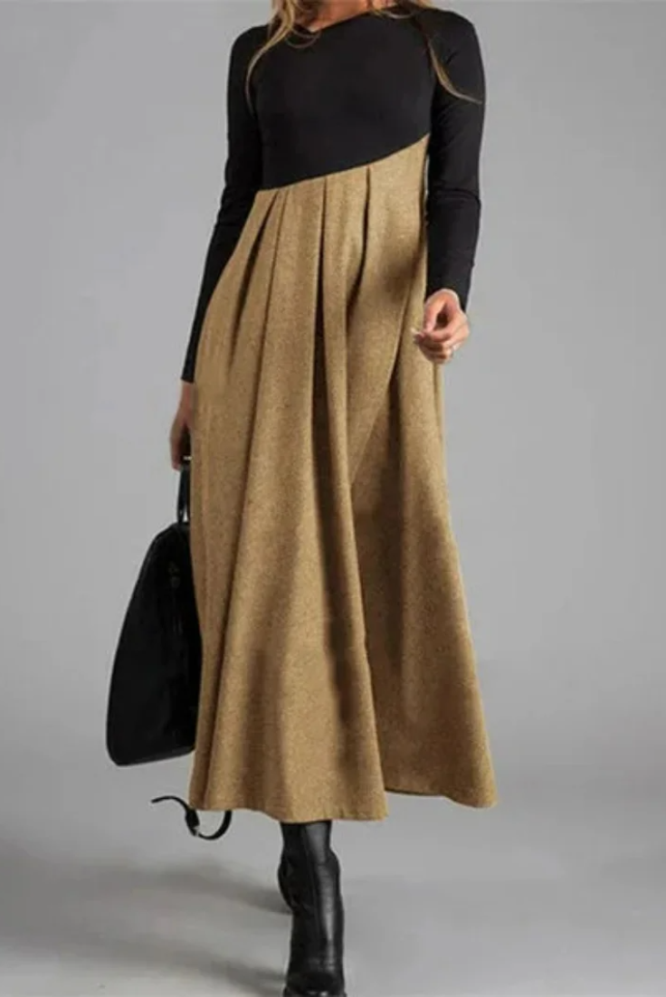 Mia™ - Contrast Maxi Winter Dress