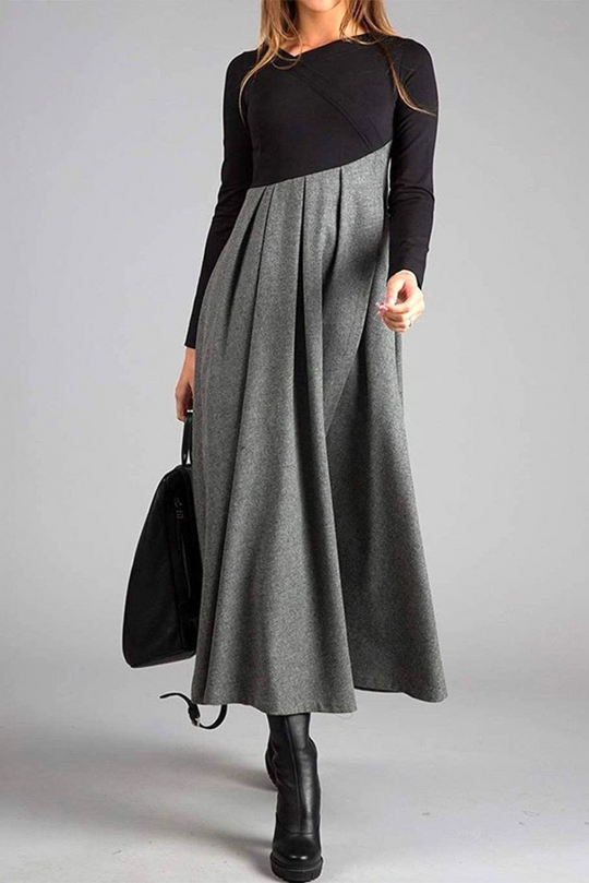 Mia™ - Contrast Maxi Winter Dress