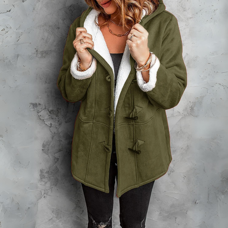 Isabel™ | Plush Hooded Toggle Coat