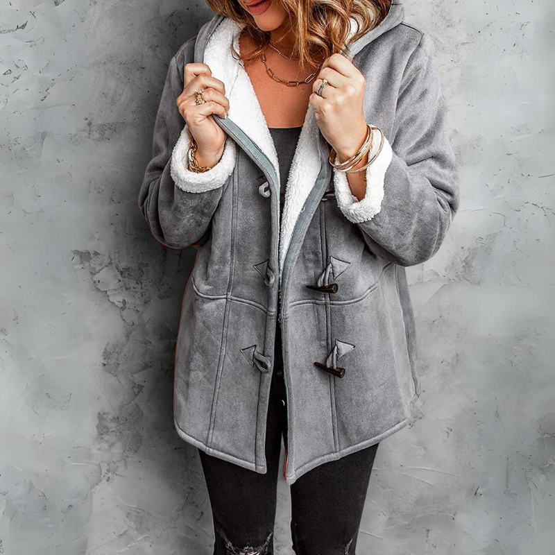 Isabel™ | Plush Hooded Toggle Coat