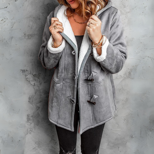 Isabel™ | Plush Hooded Toggle Coat