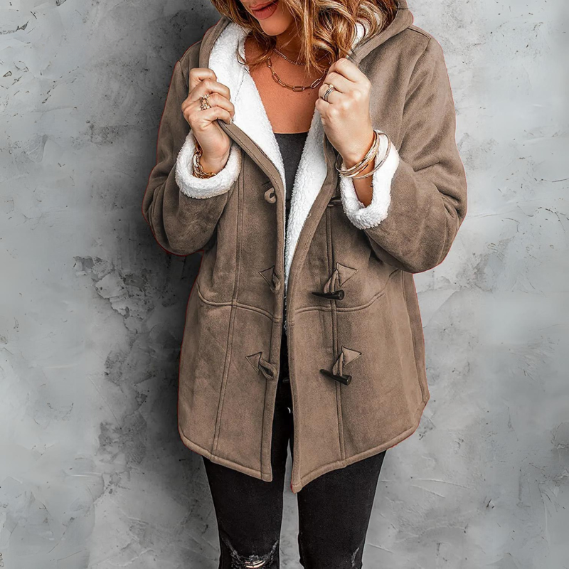 Isabel™ | Plush Hooded Toggle Coat