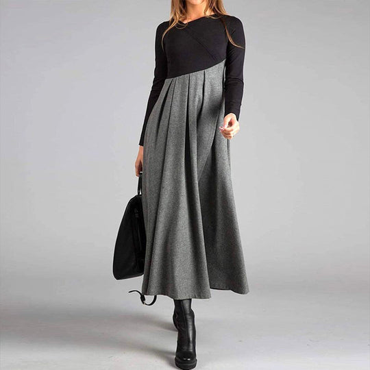 Mia™ - Contrast Maxi Winter Dress